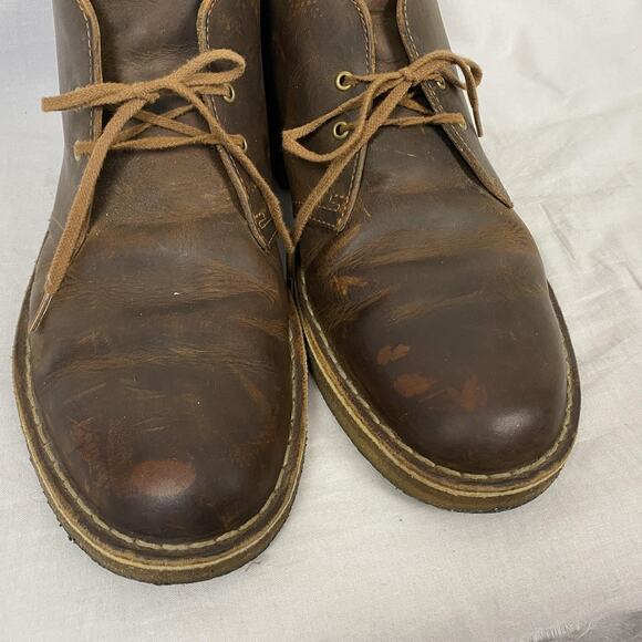 Clarks Desert Boot Mens 10.5 Brown Leather Crepe Sole Originals 26106562 - Picture 3 of 15